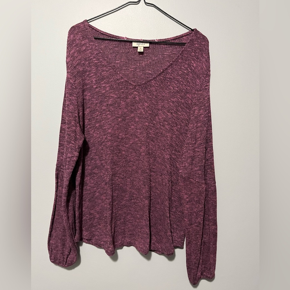 Women's Purple XL Style &Co Knit Top